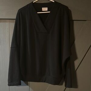 Black V-Neck Sweatshirt